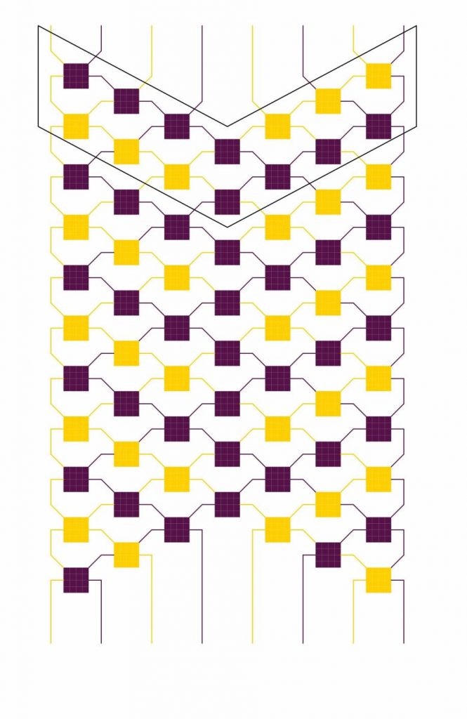 Interlocking V-shape or Wheat ear (wide)) pattern