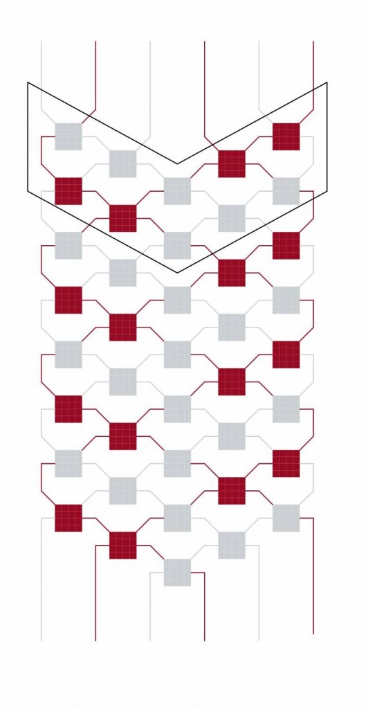 Interlocking V-shape or Wheat ear (narrow, pattern)