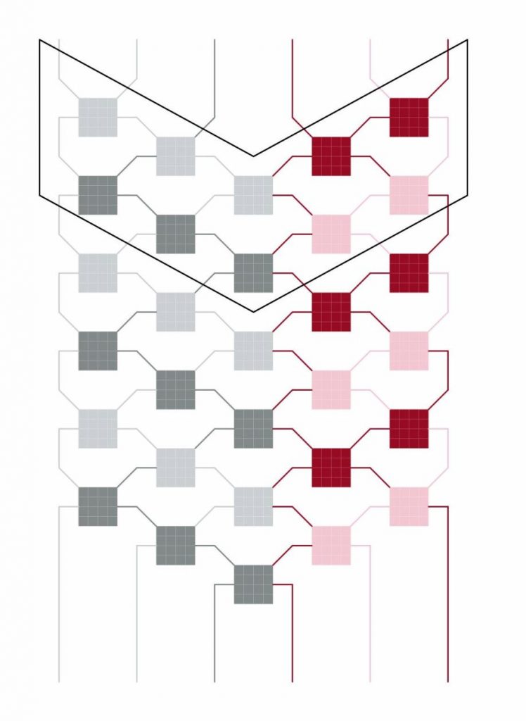 Interlocking V-shape pattern B several colors