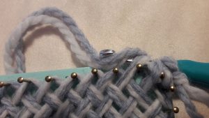 Yarn over the crochet hook