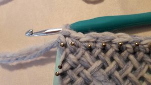 First single crochet in corner B