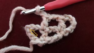 Insert into the 3rd chain stitch