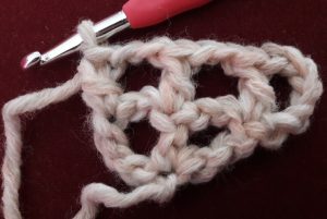 Last double crochet made