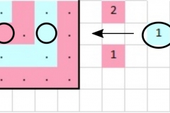 Pattern chart for row 1b with markings