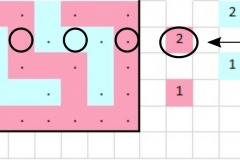 Pattern chart for row 2a with markings