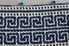 Preparing: placing markers before crocheting row 30b