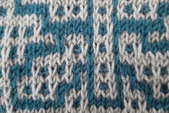 Regular stockinette mosaic knitting detail